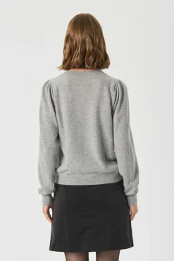 Evina Puff Shoulder Cashmere Sweater