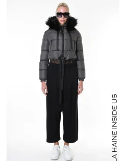 Fango Grey Down Puffer Jacket