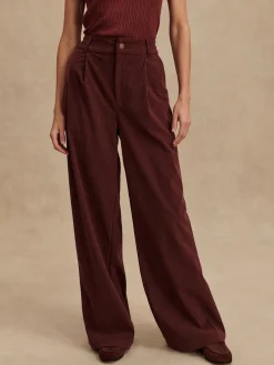 Floris Decadent Chocolate Wide Leg Cord Pant 29.5"