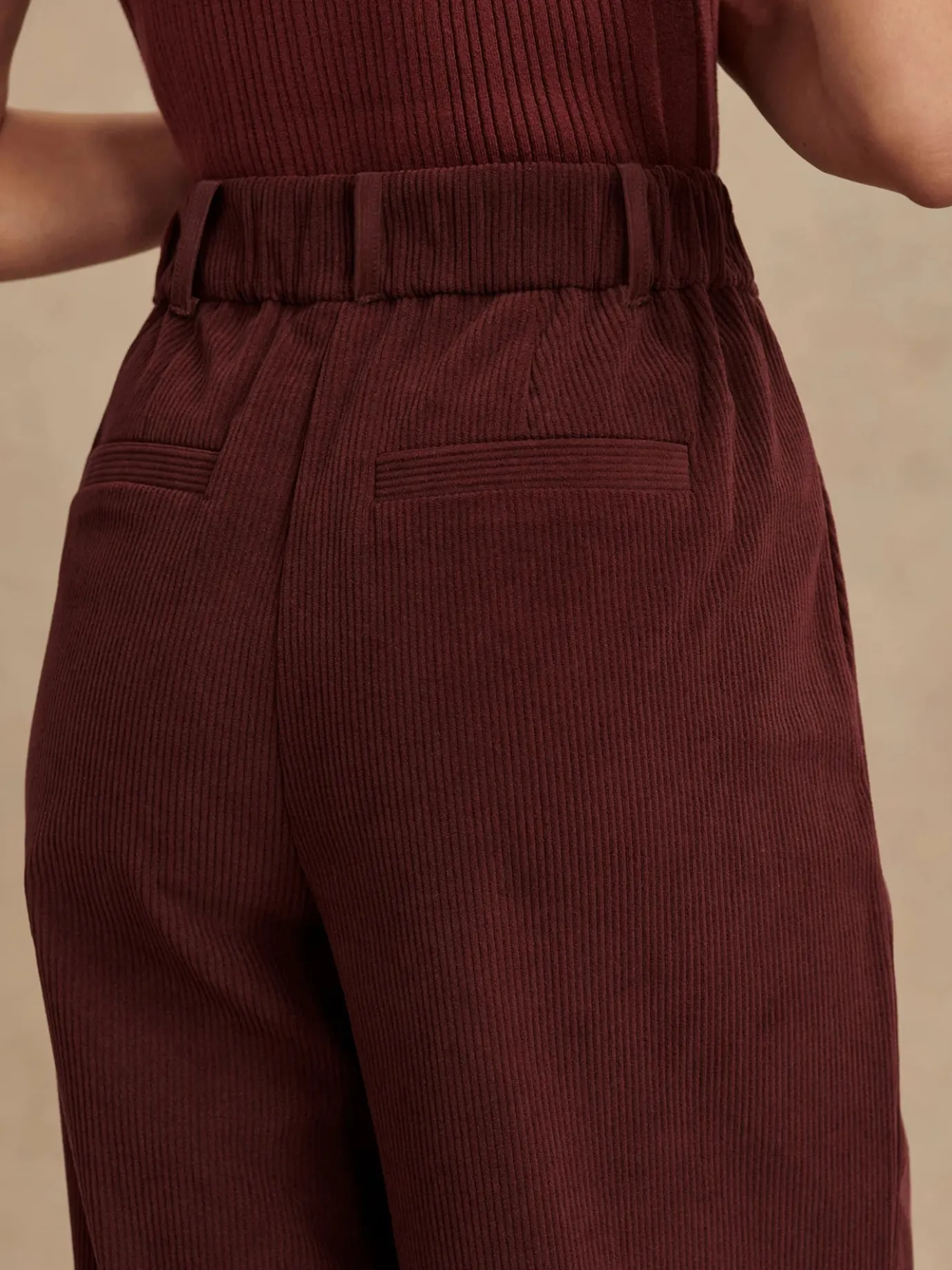 Floris Decadent Chocolate Wide Leg Cord Pant 29.5"