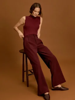 Floris Decadent Chocolate Wide Leg Cord Pant 29.5