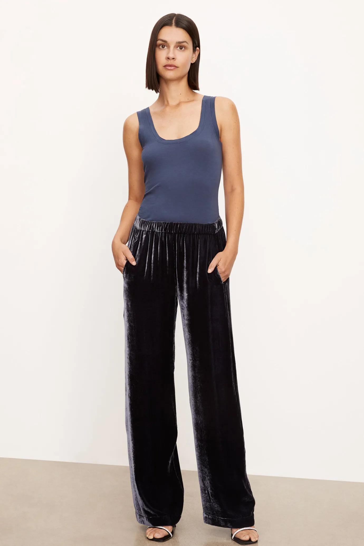 Frida Navy Velvet Pants