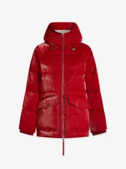 Fullerton Red Dahlia Puffer Coat
