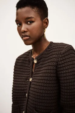 Gaspard Chocolate Knit Cardigan