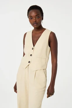 Gigi Latte V Neck Gilet