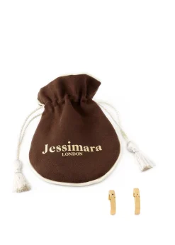 Gold Medium Plate Hoop Earrings