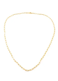 Gold Thick Rectangular Chain Necklace