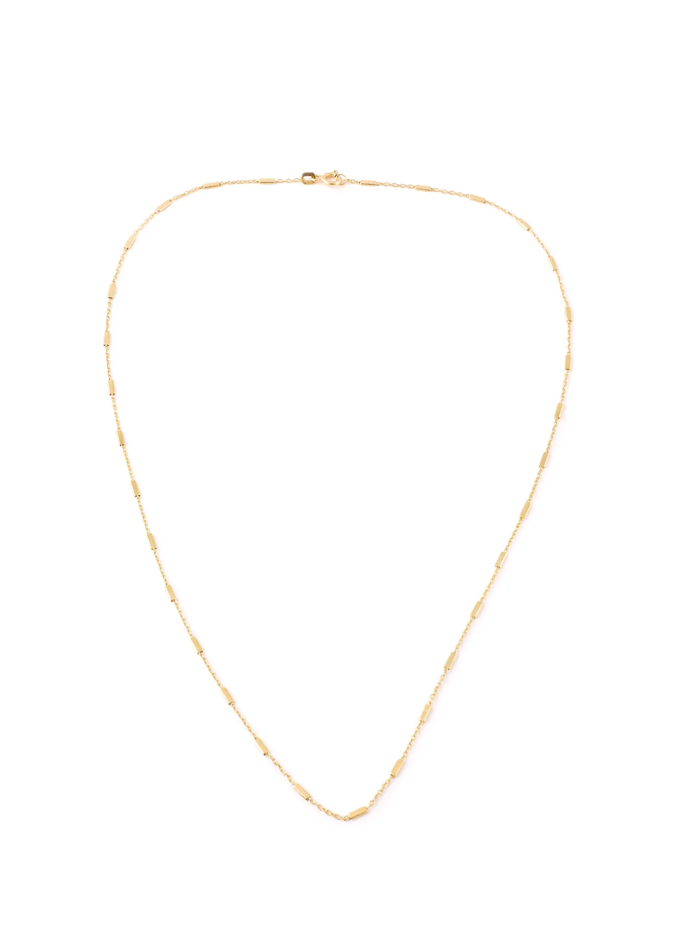 Gold Thin Rectangular Blocks Necklace