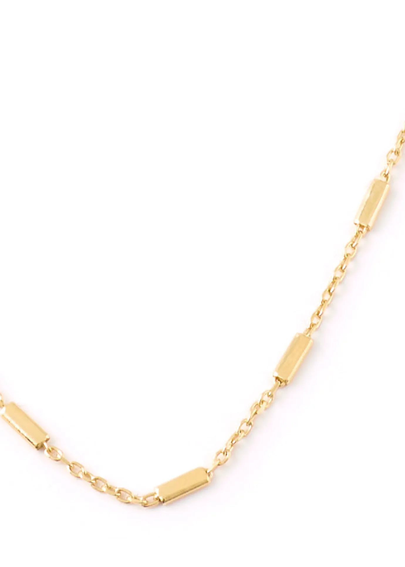 Gold Thin Rectangular Blocks Necklace