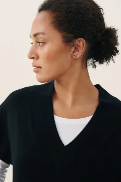 Hevin Black 100% Cashmere Pullover