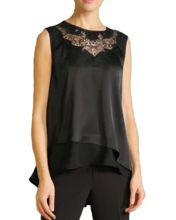 High Radiate 'Sleeveless Crochet Lace Top'