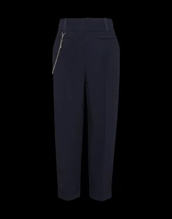 High Understated Navy Hip Chain Trouser