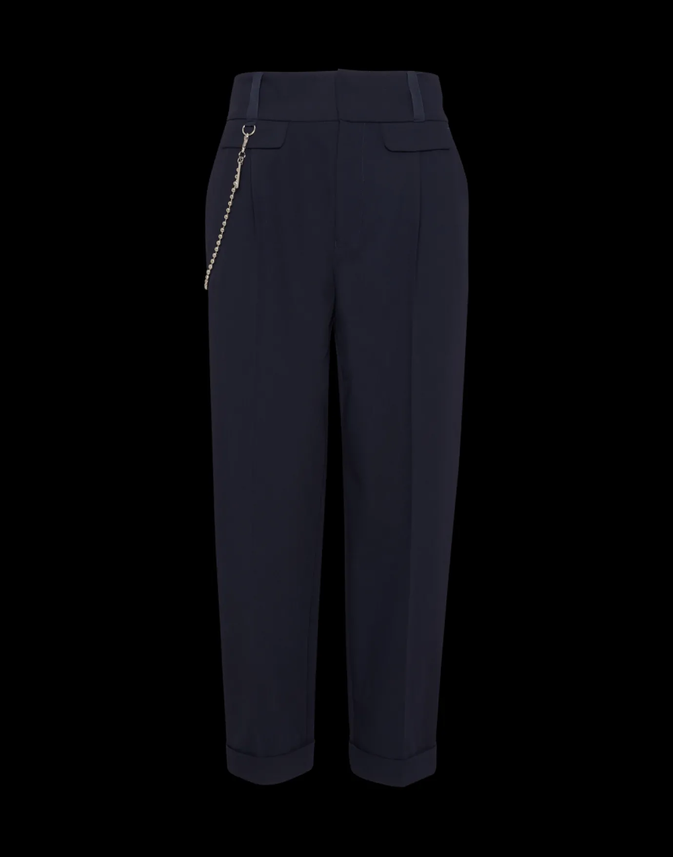 High Understated Navy Hip Chain Trouser