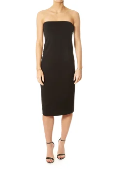 'Ikis' Strapless Black Jersey Dress