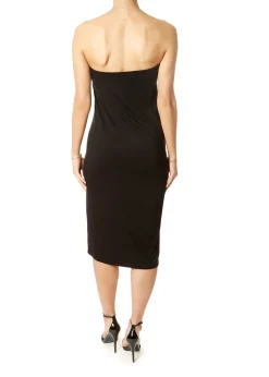 'Ikis' Strapless Black Jersey Dress