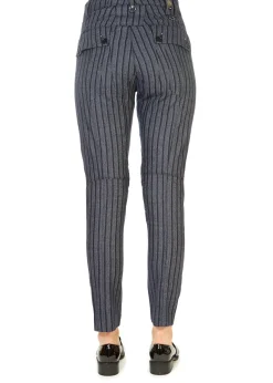 'In Motion' Grey Striped Trousers