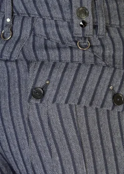 'In Motion' Grey Striped Trousers