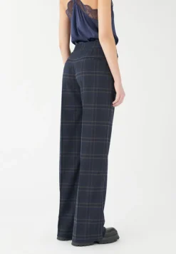 Ishina Navy Check Pants