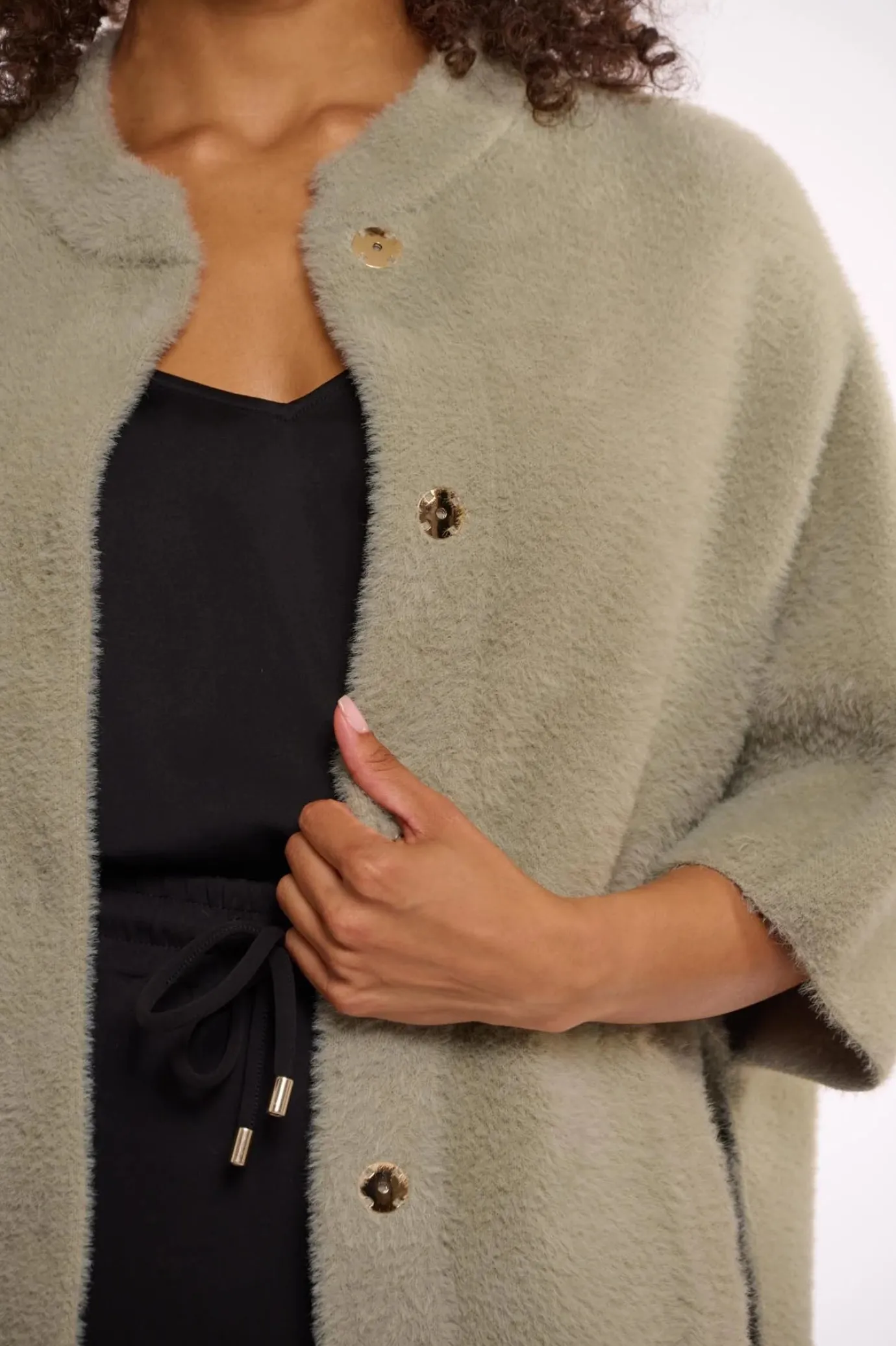 Isra Cape Jacket in Dusty Khaki