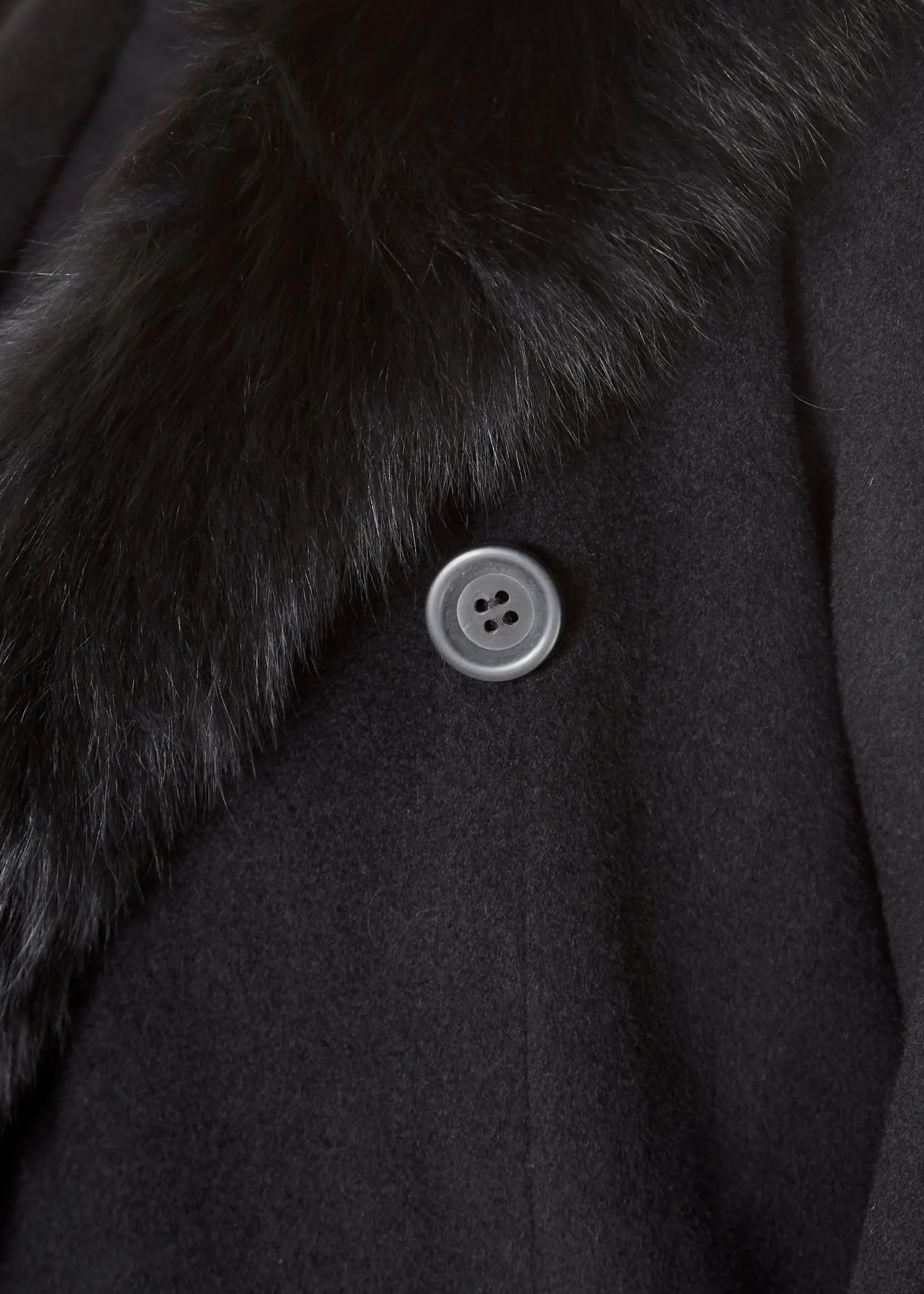 Jessimara Long Hooded Wool Blend Coat Black