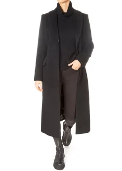 Jessimara Long Wool Blend Coat Black