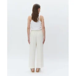 Jonah Classic Gaberdine Ivory Cropped Trousers