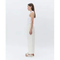 Jonah Classic Gaberdine Ivory Cropped Trousers