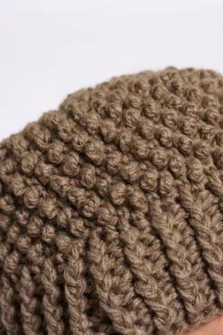 Kevina Knitted Hat with Detachable Faux Fur PomPom