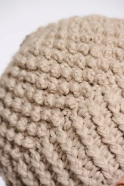 Kevina Knitted Hat with Detachable Faux Fur PomPom