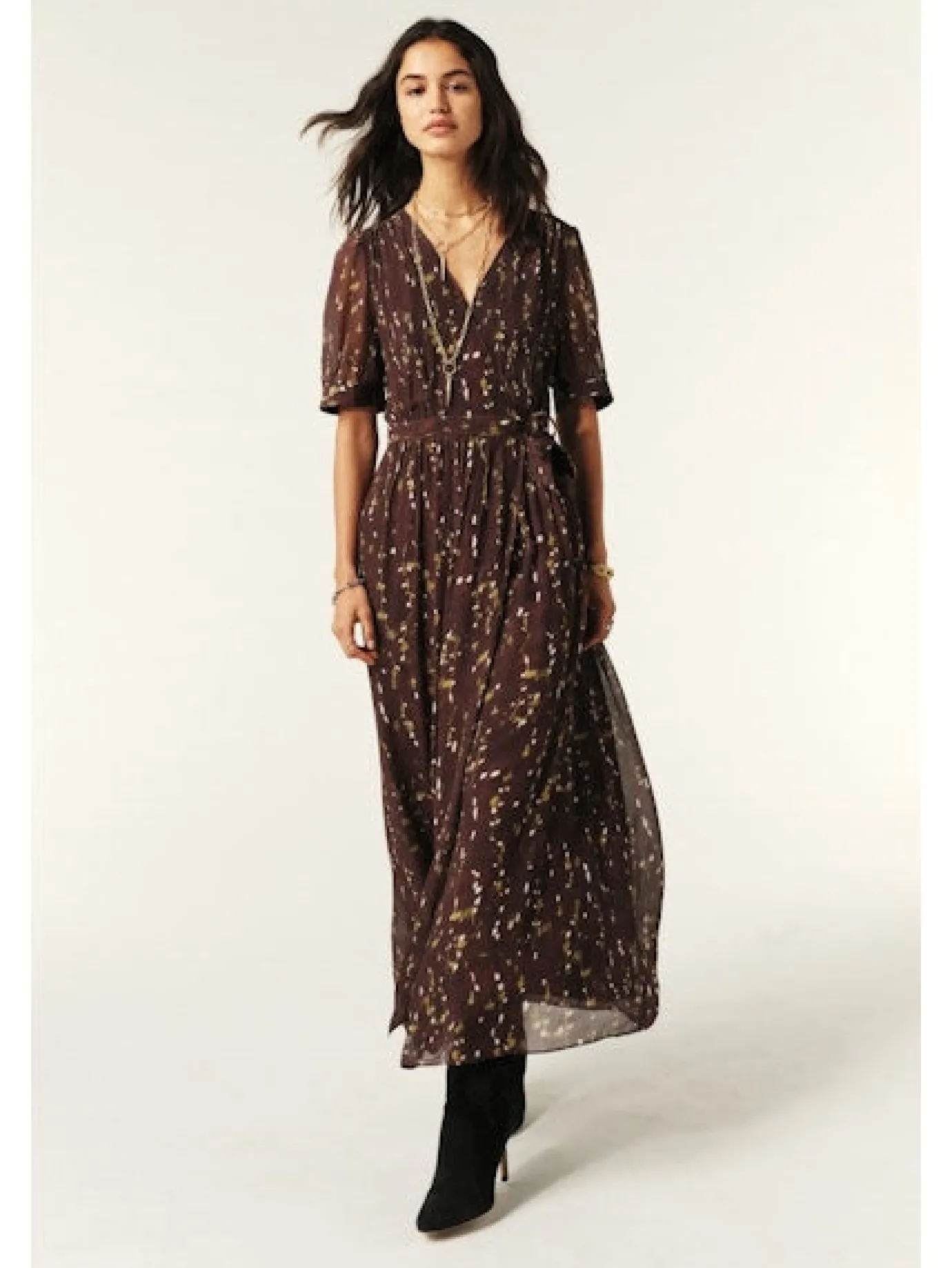 Kris Brown Print Dress