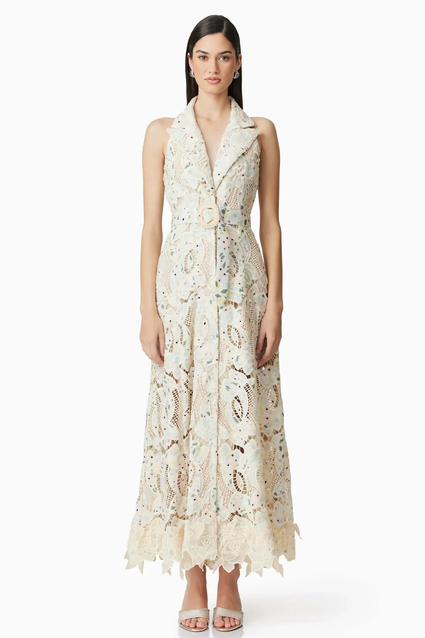 Kyla Floral Maxi Dress in White