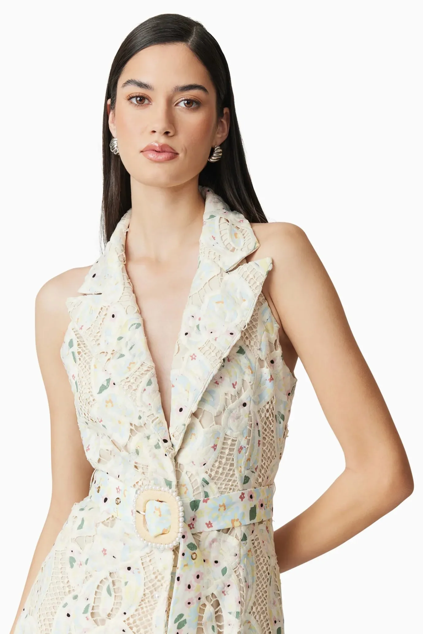 Kyla Floral Maxi Dress in White