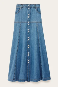 Laddies Long Flared Denim Skirt