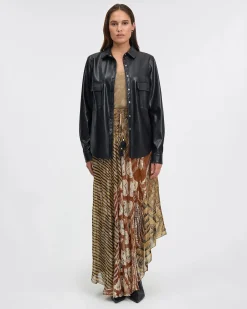 Ladida Caramel Long Print Skirt