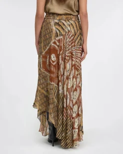 Ladida Caramel Long Print Skirt
