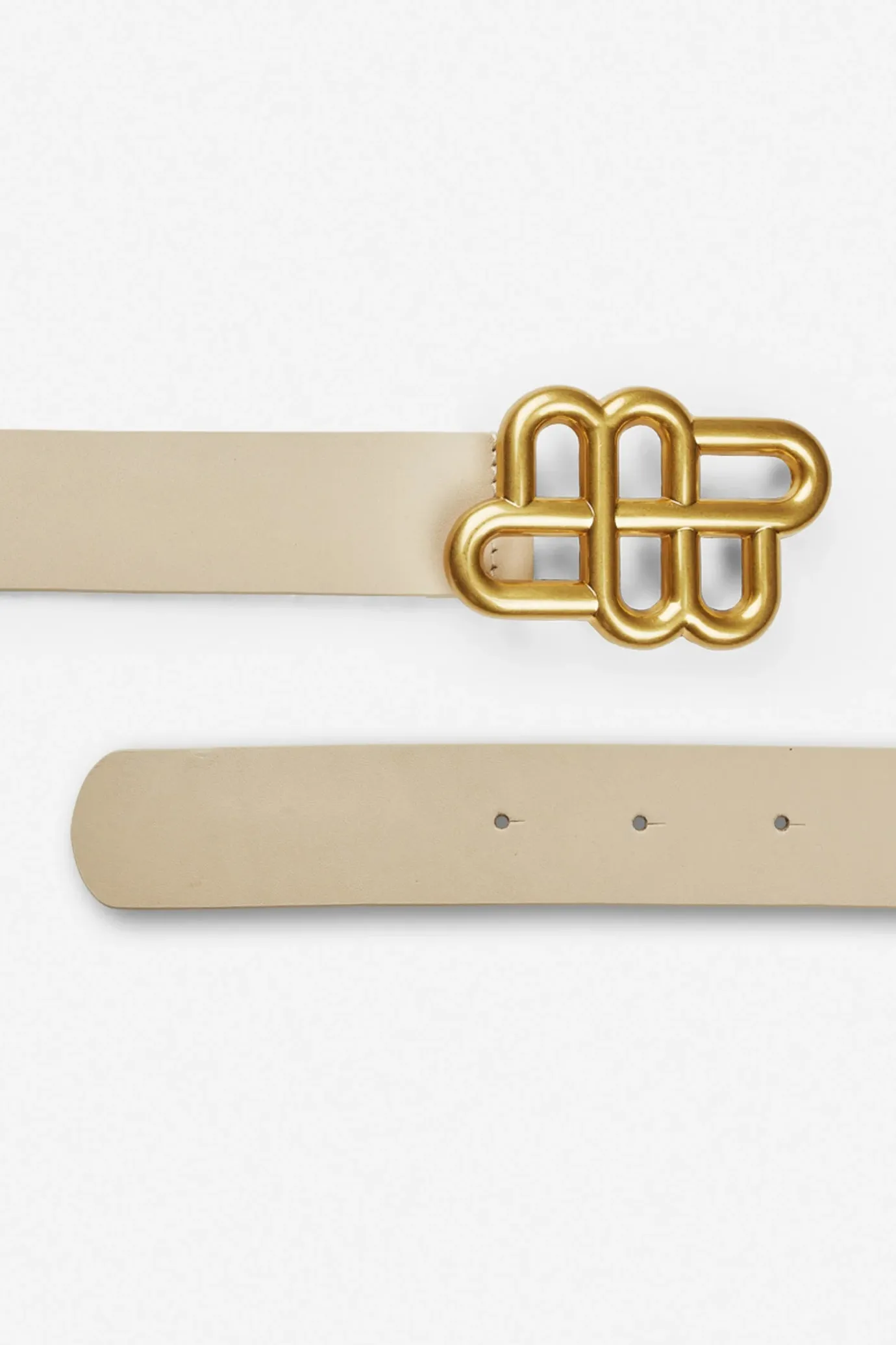 Latter Beige Leather Belt