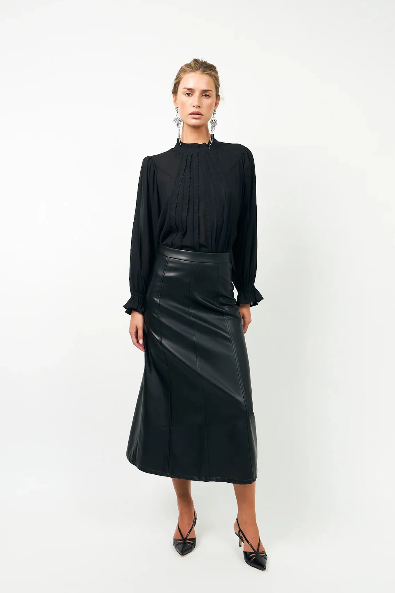 Lazise Black Maxi Skirt