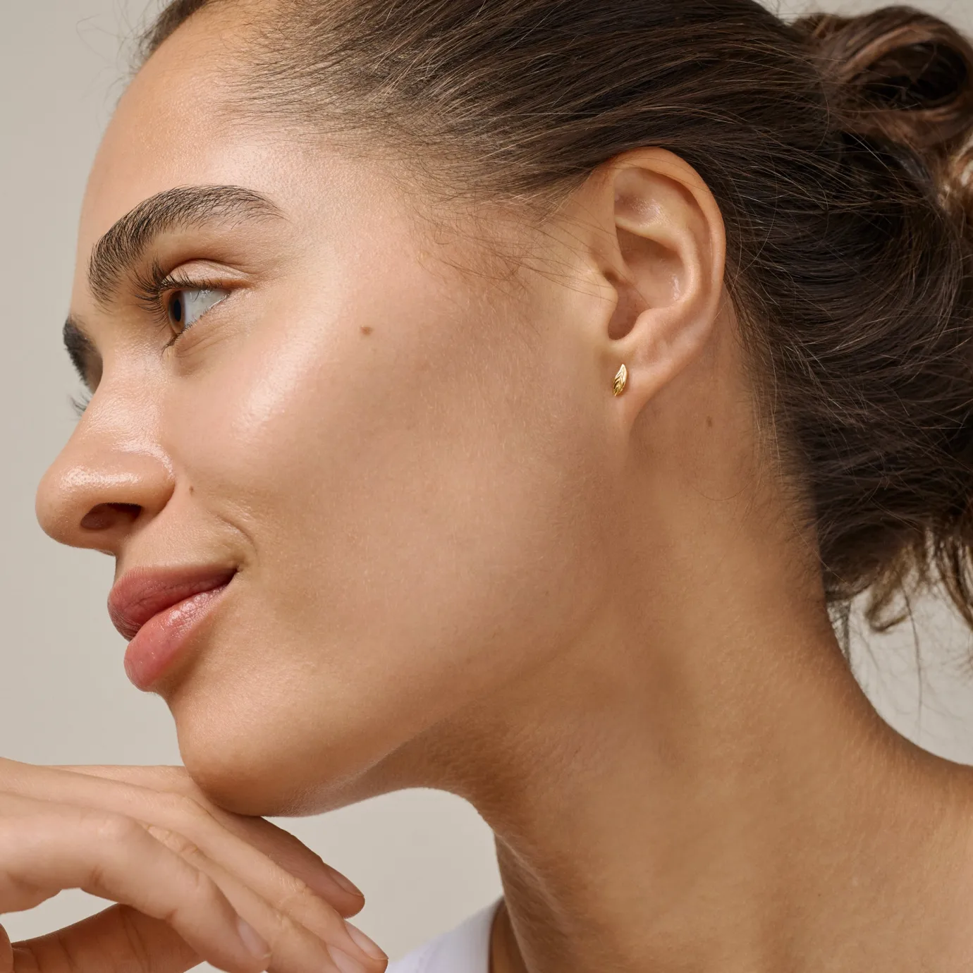 Leaf Gold Stud Earring