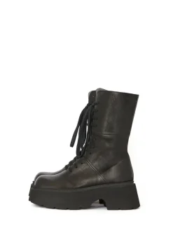 Leather Lace Up & Zip Boots