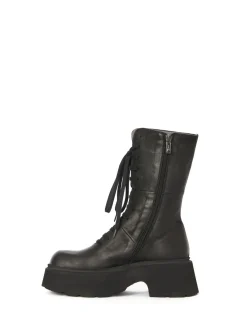 Leather Lace Up & Zip Boots