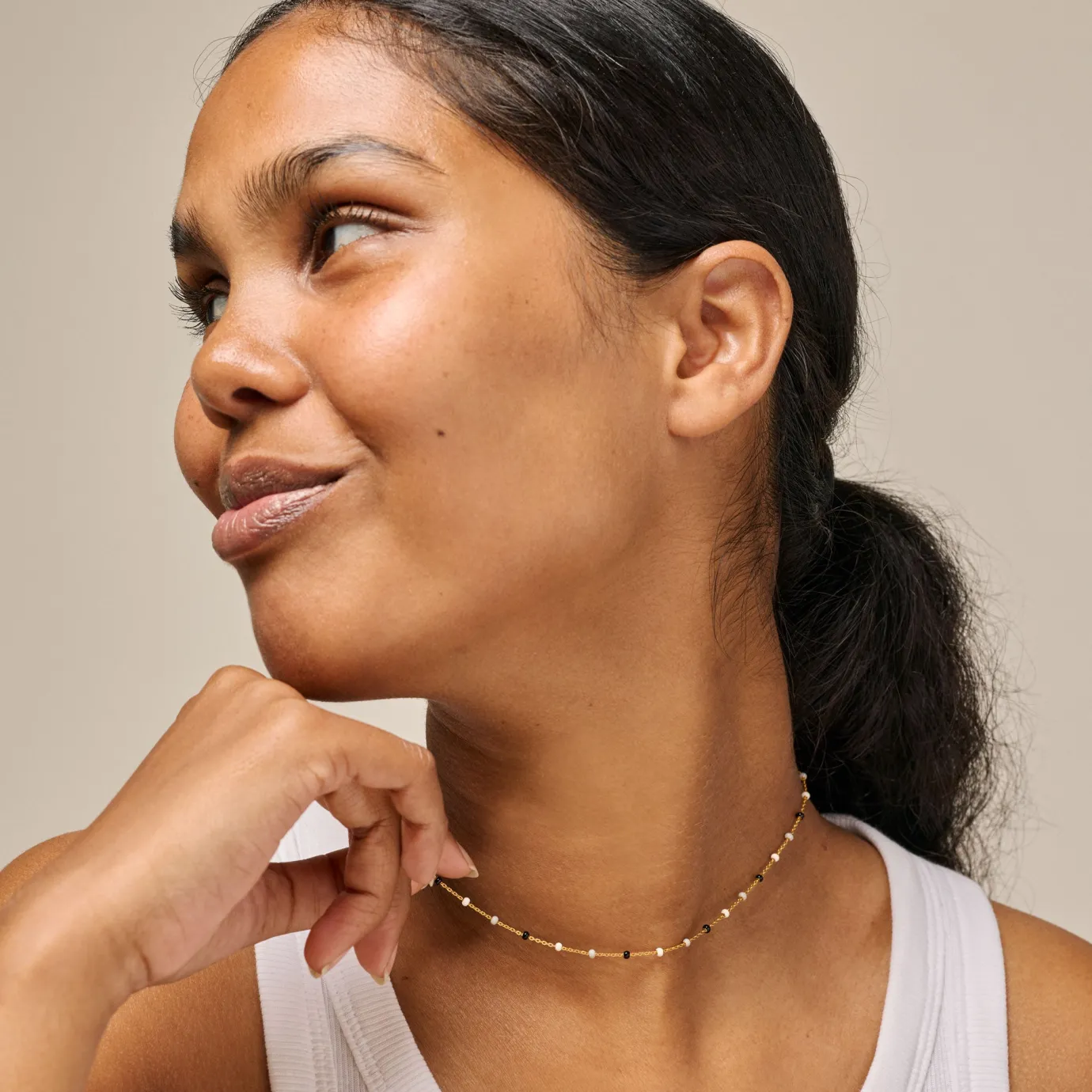 Lola '"Salt & Pepper" 18K Gold-plated Necklace