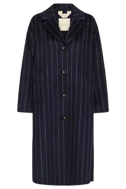Lorelais Navy Pinstripe Coat