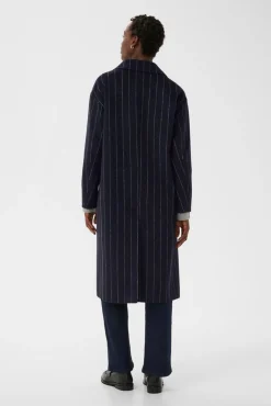 Lorelais Navy Pinstripe Coat