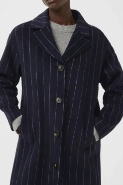 Lorelais Navy Pinstripe Coat