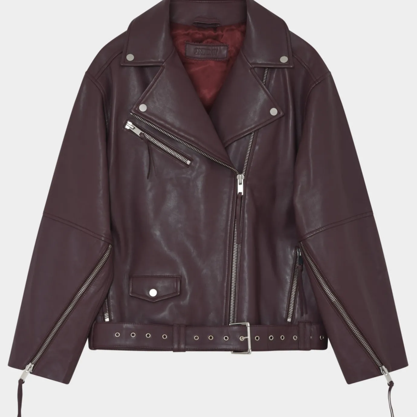 Lotus Leather Jacket in Catawba Grape
