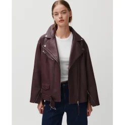 Lotus Leather Jacket in Catawba Grape