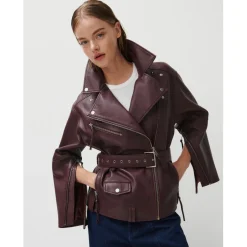 Lotus Leather Jacket in Catawba Grape