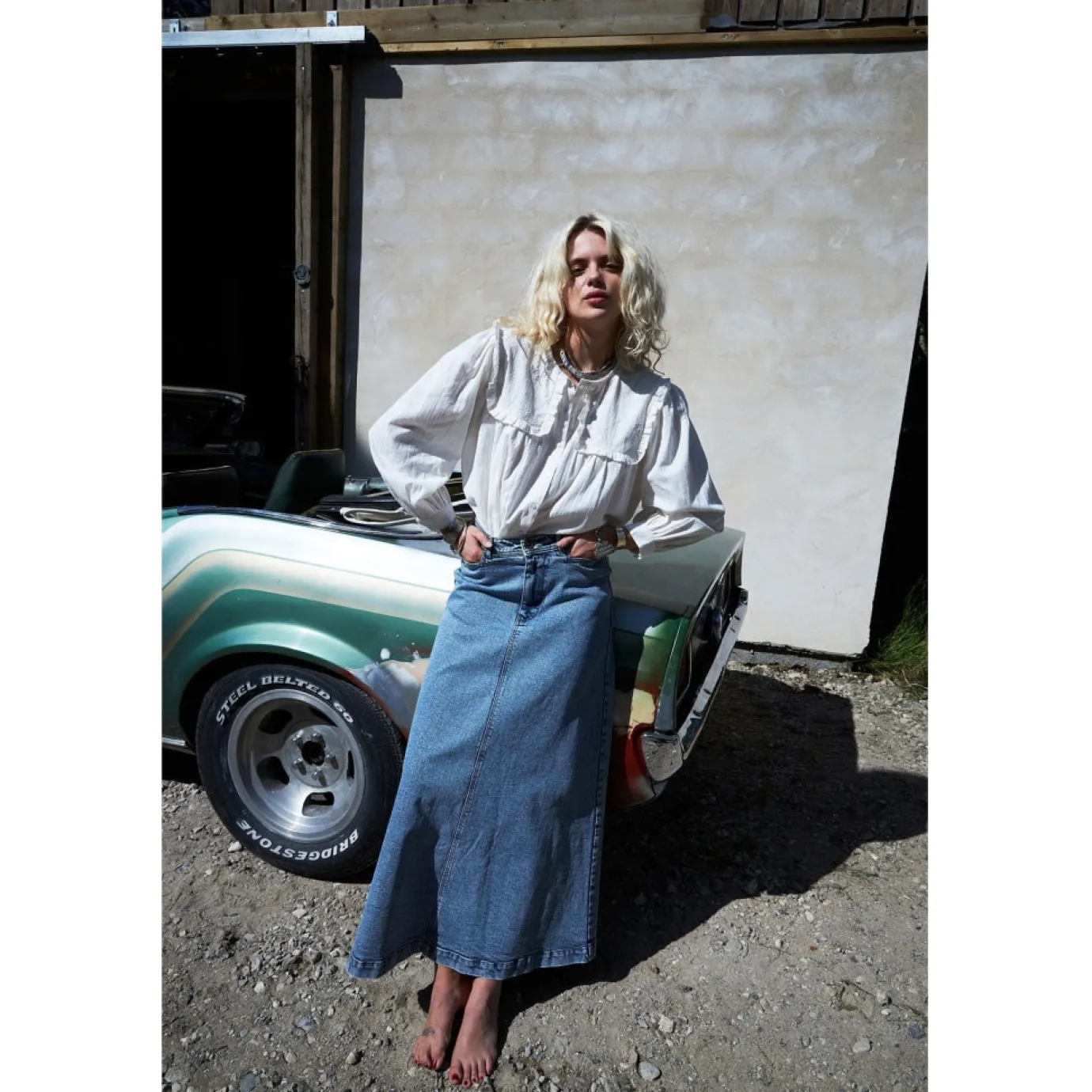 Luna Denim Maxi Skirt