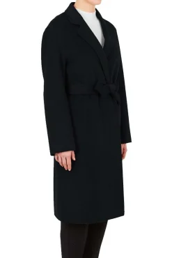 'Maguie' Black Wool Belted Coat