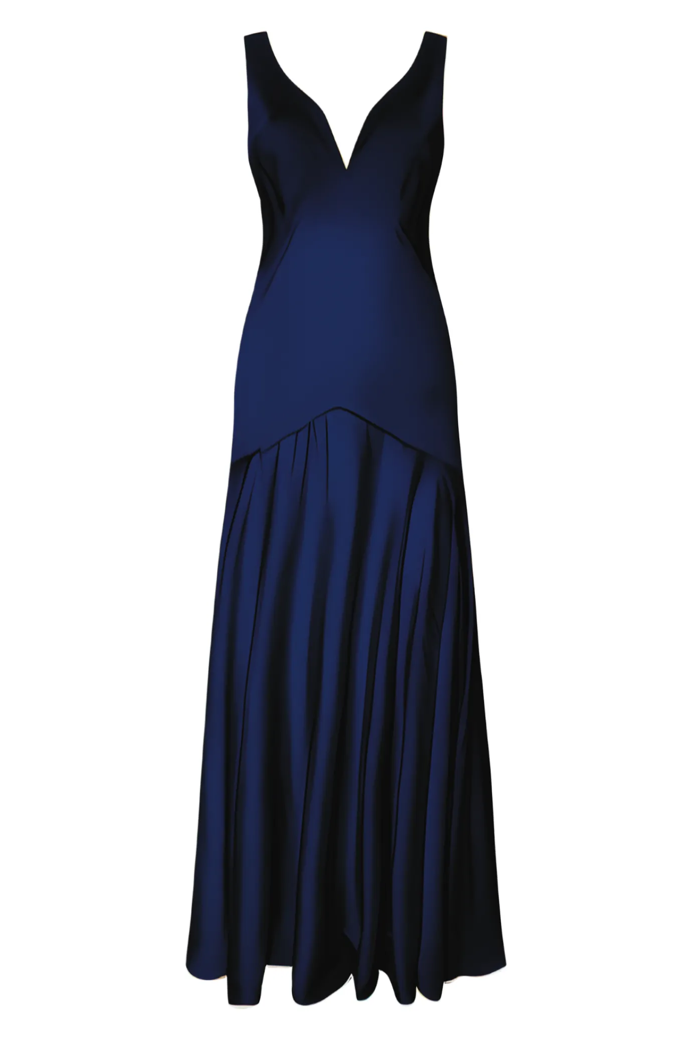 Mar-a-lago Navy Silk Evening Dress